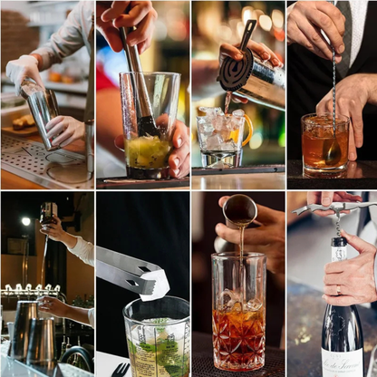 Cocktail Set, 10pcs Bar Kit Essentials Including Storage Stand