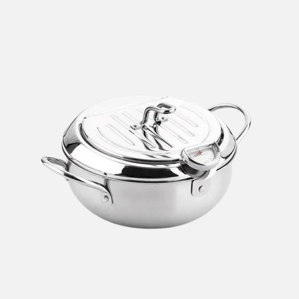 Stainless Steel Deep Frying Pot With Thermometer For Frying Food - Deep Fryer