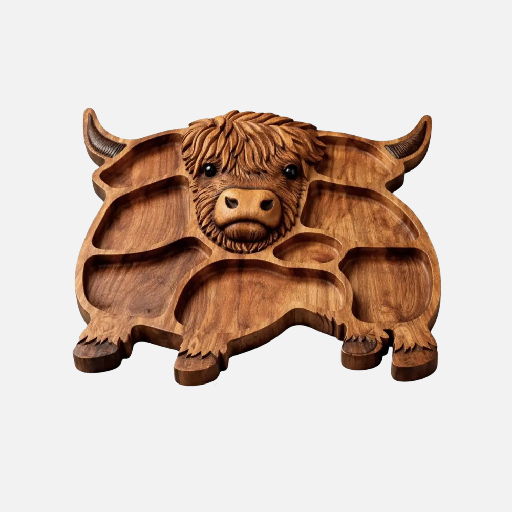 Wood Charcuterie Boards Cow Shaped Solid Wood Meat and Cheese Platter
