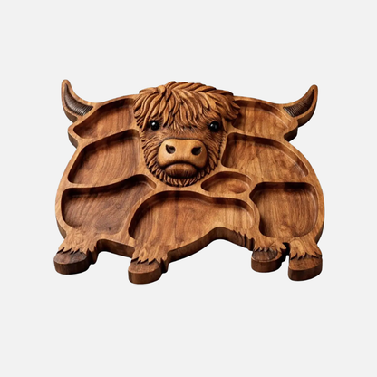 Wood Charcuterie Boards Cow Shaped Solid Wood Meat and Cheese Platter