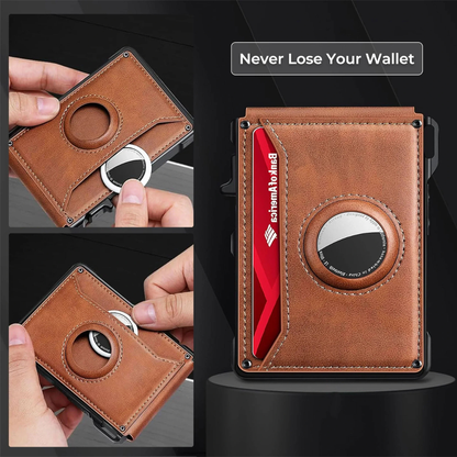 Wallet with RFID Blocking Card Holder and AirTag Slot for Daily Carry