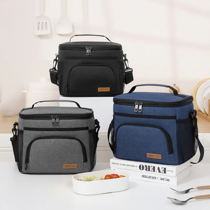 Insulated Lunch Bag with Adjustable Shoulder Strap and Thermal Lining