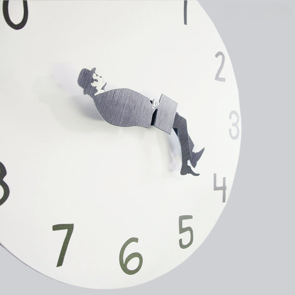 Wall Clock Silly Walks Kinetic Moving Silhouette Desk and Office Timepiece