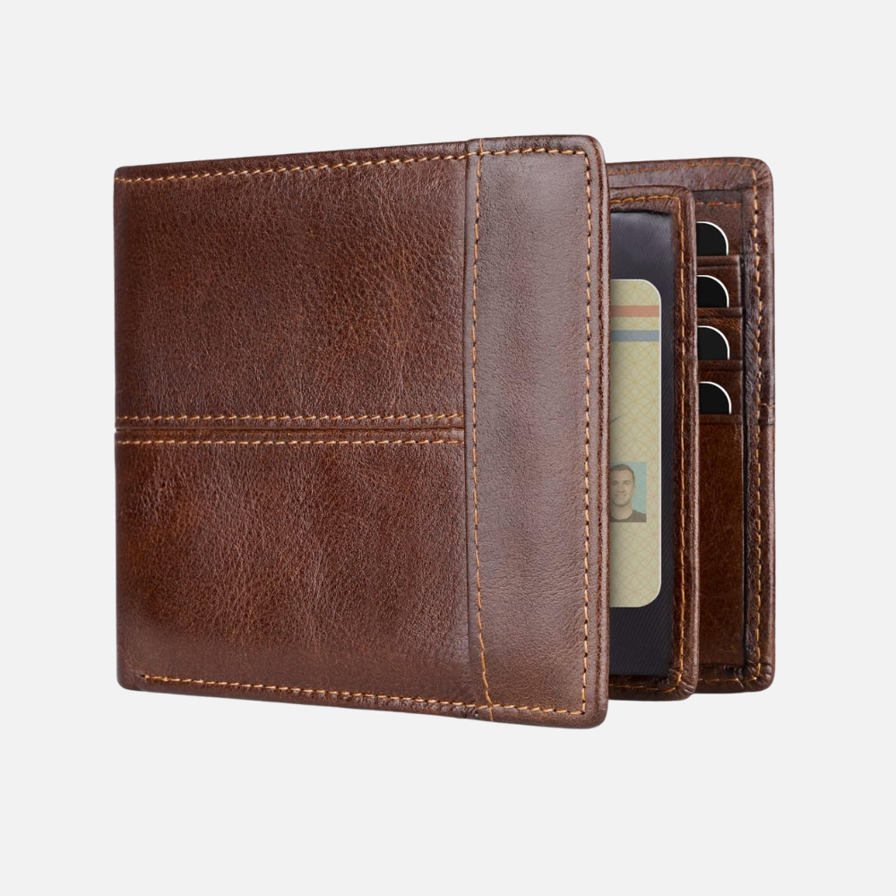 Wallet Bifold Genuine Leather RFID Blocking Multi Card Slot Holder