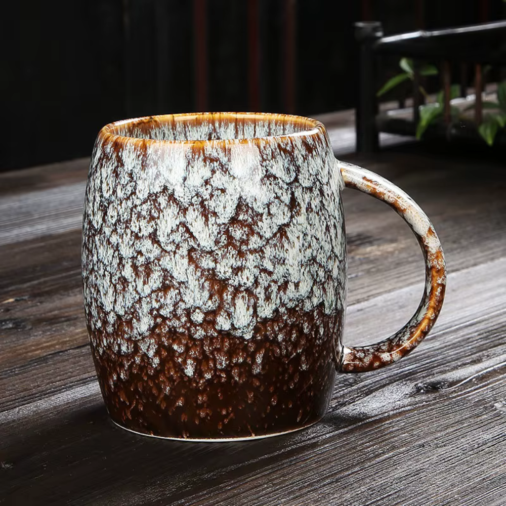 Mens Large Ceramic Duo-toned Coffee Cup
