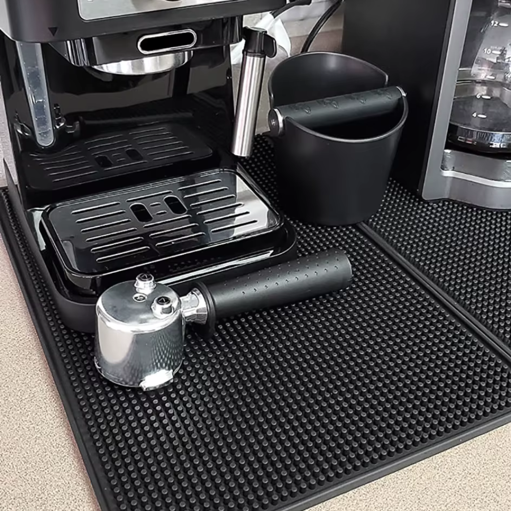 Black Coffee and Kitchen Mat - Keeps Countertop Dry