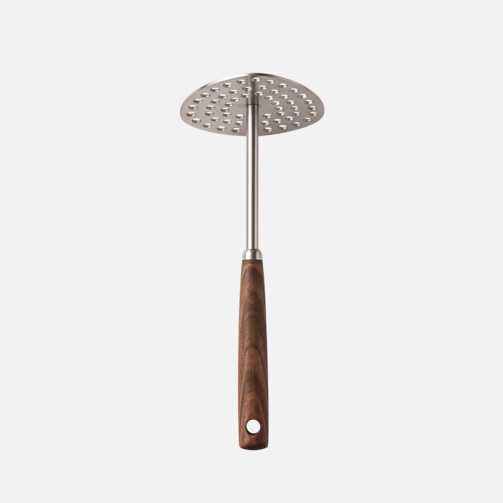 Potato Masher with Perforated Stainless Steel Plate for Vegetable Mashing