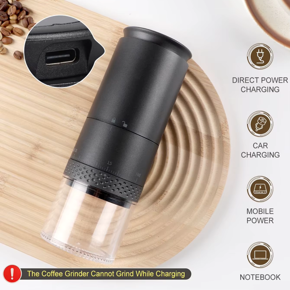 Electric Coffee Grinder with 38 Adjustable Grind Gears and USB-C Charging