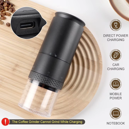 Electric Coffee Grinder with 38 Adjustable Grind Gears and USB-C Charging