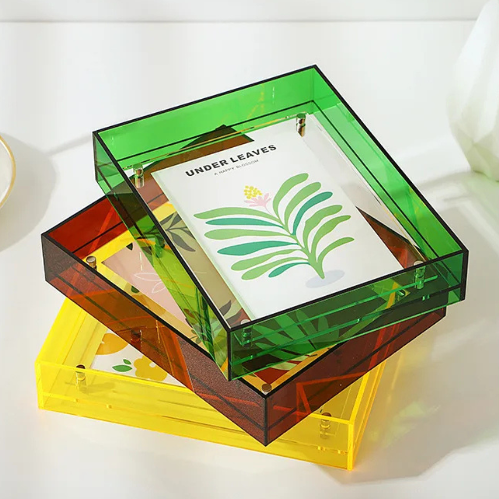 Colored Picture Frame Collection, Double Sided Acrylic Photo Frame