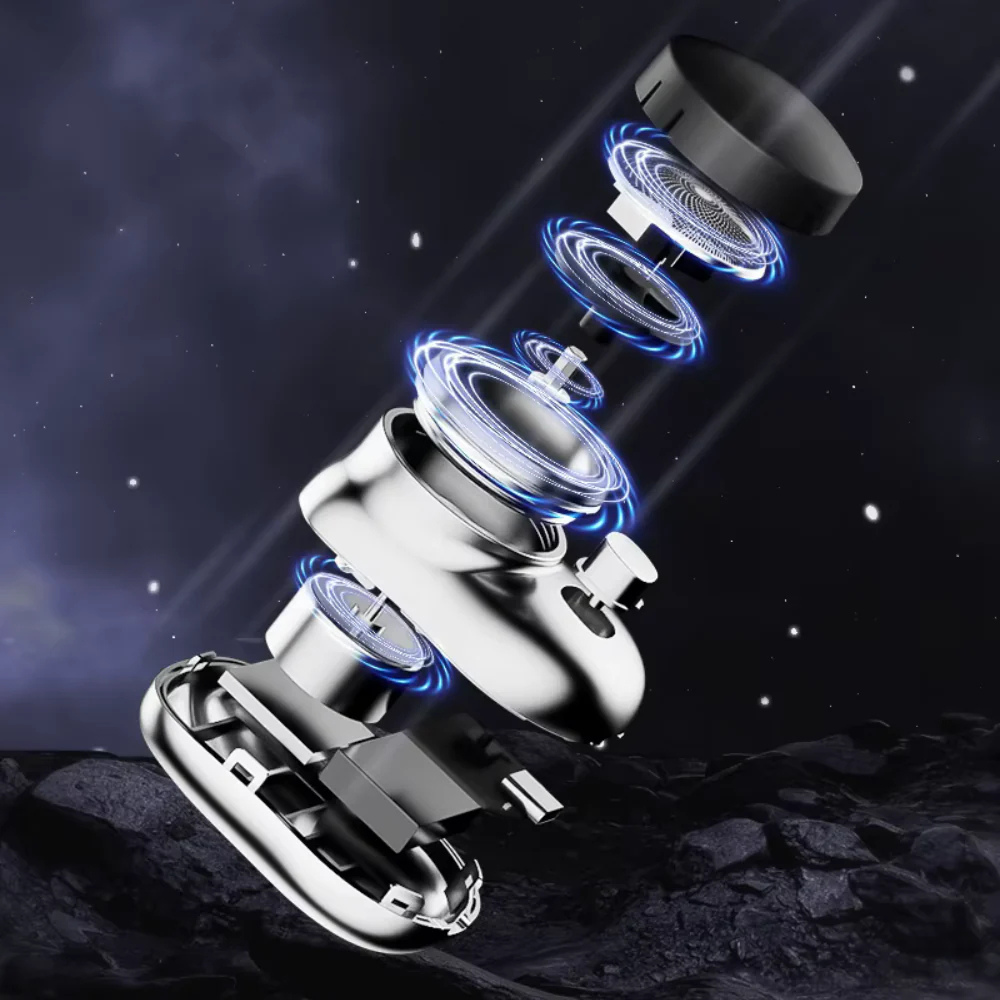 Triple-blade Electric Shaver - Silver & Portable