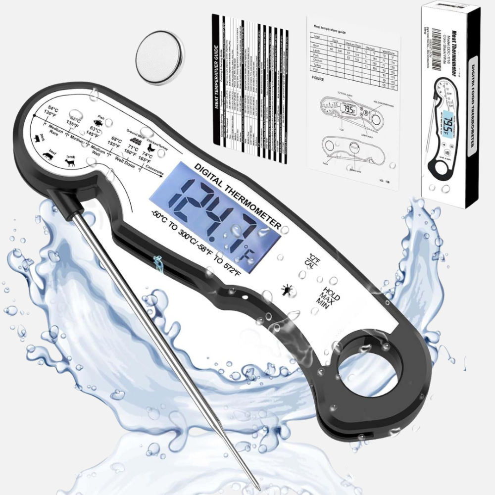Instant Read Meat Thermometer with Digital Screen and Quick Sensor Probe