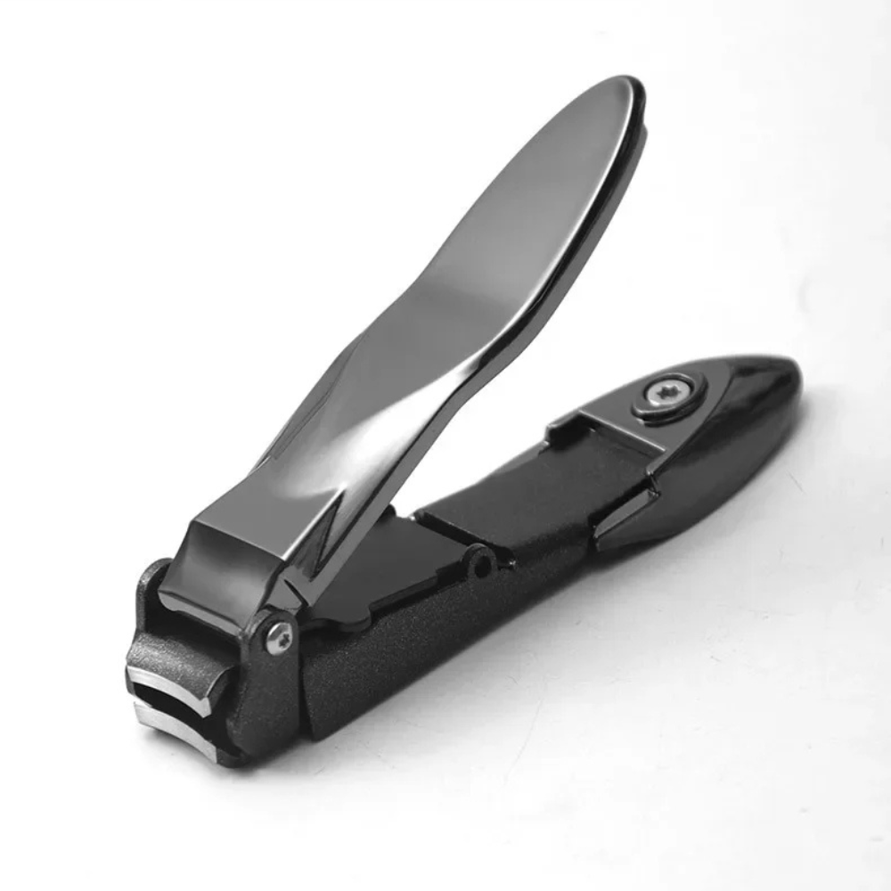 Mens Thick Nail Clippers Anti-splash Wide Jaw Stainless Steel Toenail Cutter Set With File