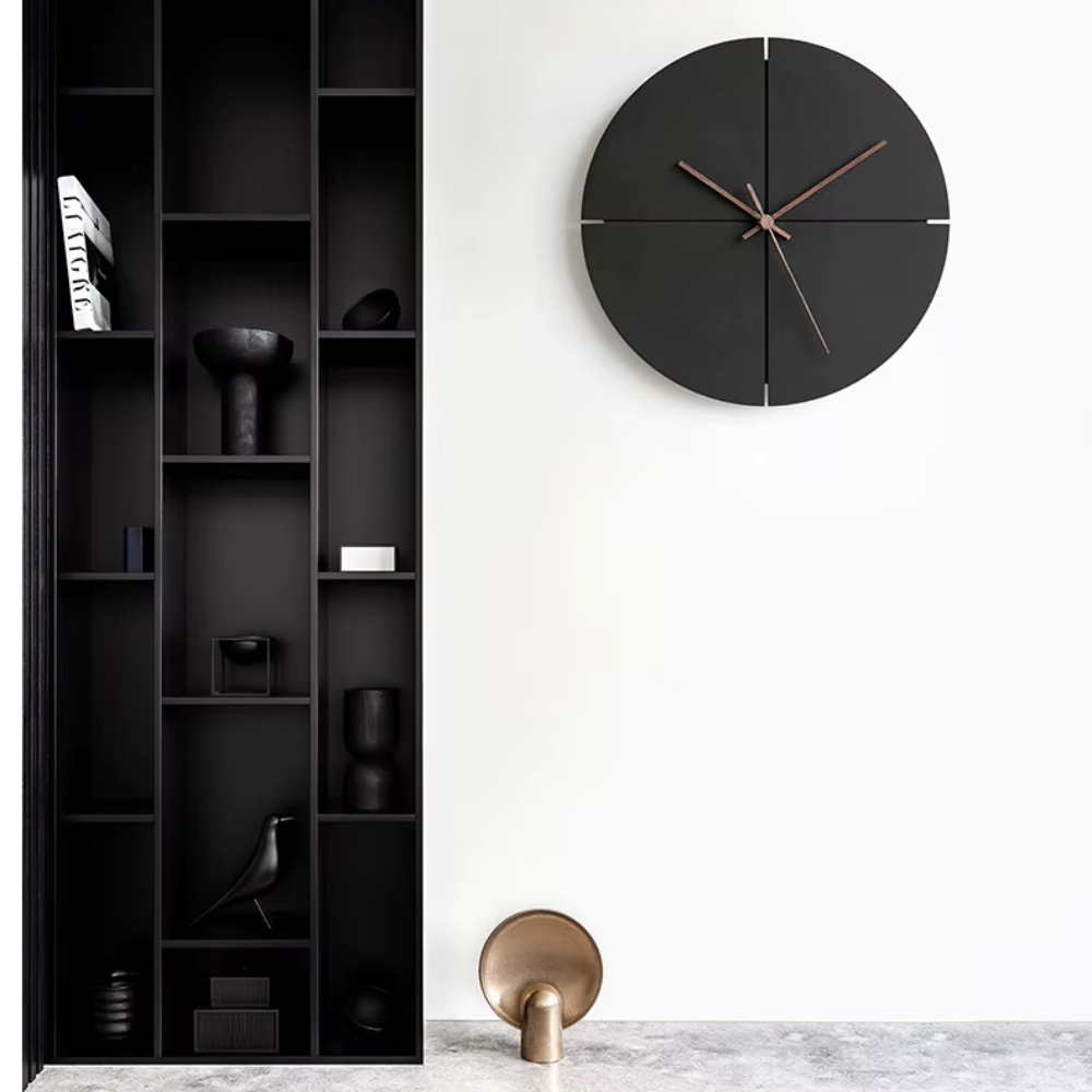 Minimalist Wall Clock Walnut Wood Silent Non Ticking Quartz 11.4 Inch