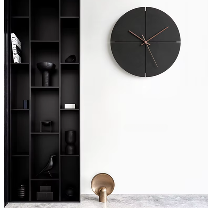 Minimalist Wall Clock Walnut Wood Silent Non Ticking Quartz 11.4 Inch