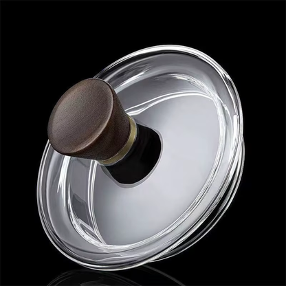 Minimalistic Glass Teapot Kettle, Tea Kettle Brew With Wooden Handle