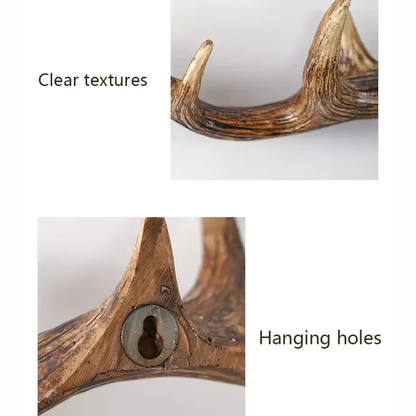 Wall Mounted Coat Rack Retro Antler Hanger Resin Hook Entryway Organizer