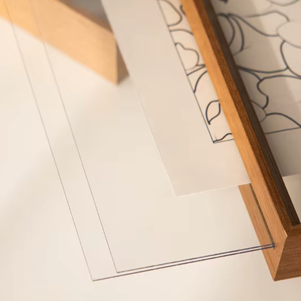 Picture Frame Floating Wood Display Holder for Photos and Art Prints