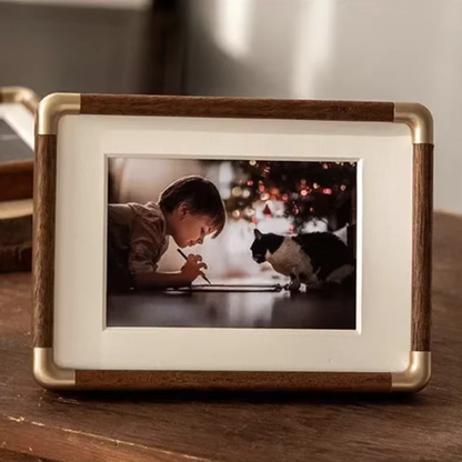 Retro Wooden Picture Frame - Tabletop/Shelf/Desk