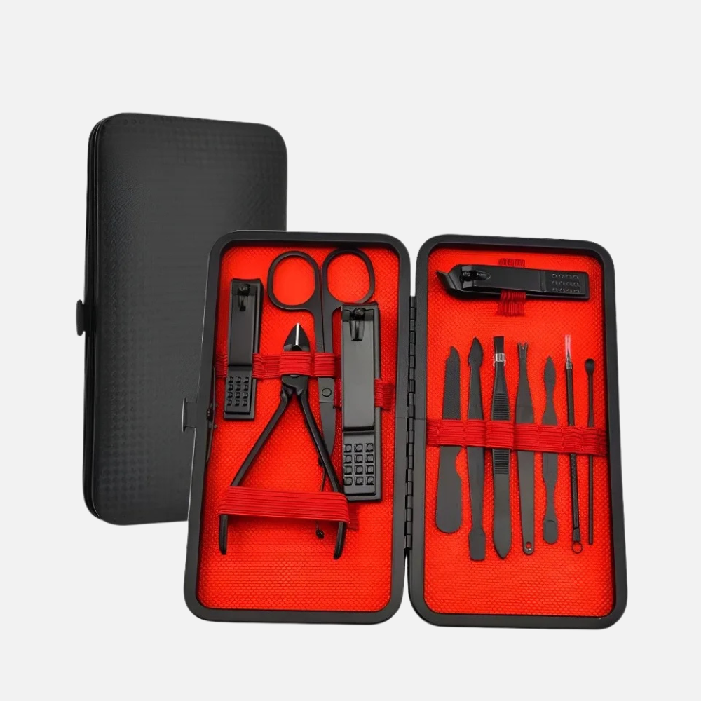 Mens Thick Nail Clipper Set Stainless Steel Portable Grooming Kit