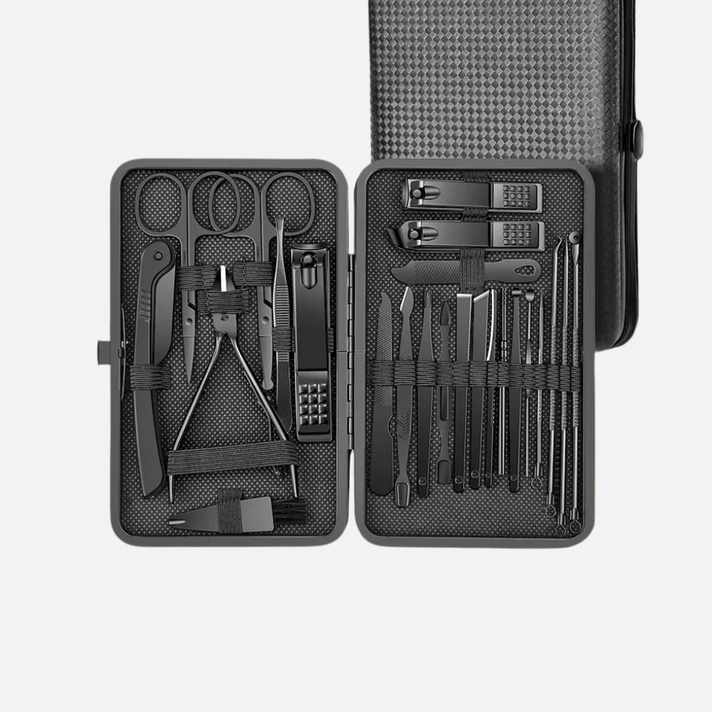 Mens Thick Nail Clipper Set Stainless Steel Portable Grooming Kit