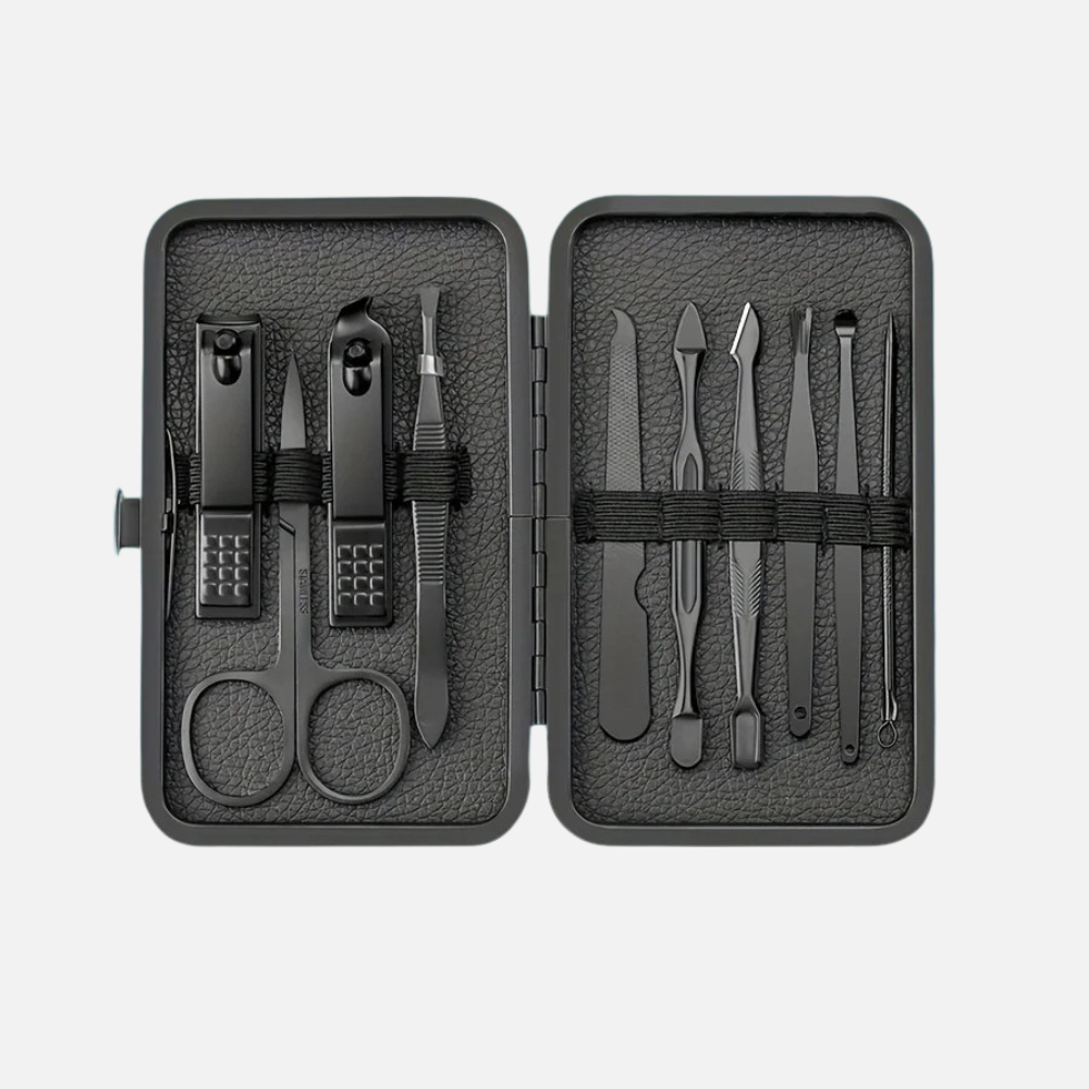 Mens Thick Nail Clipper Set Stainless Steel Portable Grooming Kit