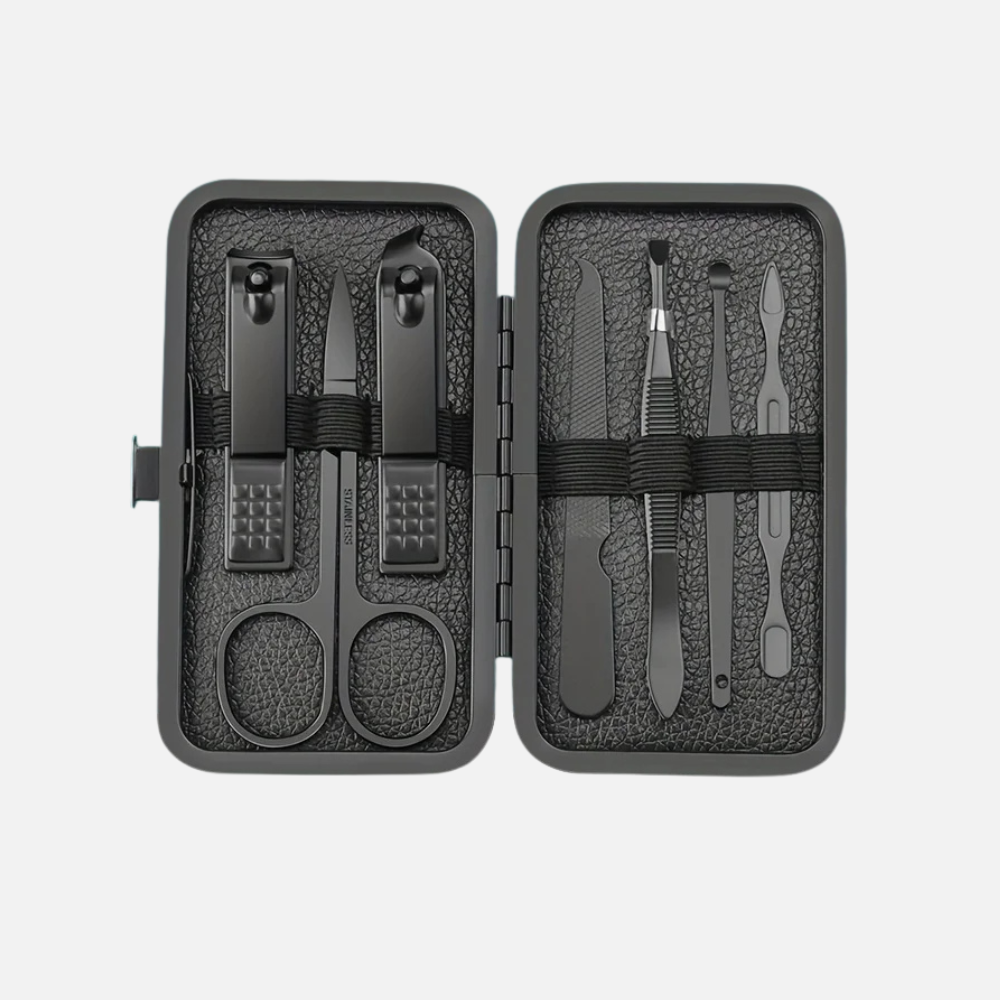 Mens Thick Nail Clipper Set Stainless Steel Portable Grooming Kit