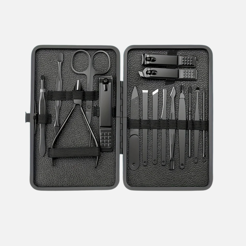 Mens Thick Nail Clipper Set Stainless Steel Portable Grooming Kit