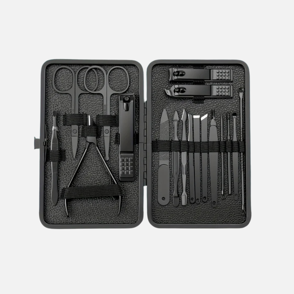 Mens Thick Nail Clipper Set Stainless Steel Portable Grooming Kit