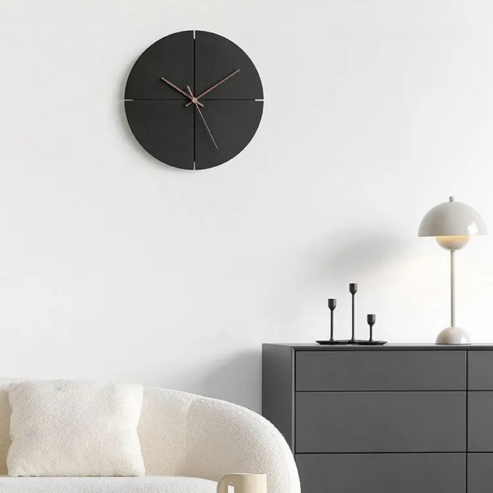 Minimalist Wall Clock Walnut Wood Silent Non Ticking Quartz 11.4 Inch