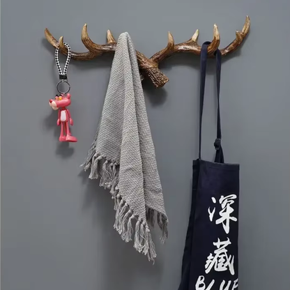 Wall Mounted Coat Rack Retro Antler Hanger Resin Hook Entryway Organizer