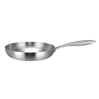 Frying Pan Stainless Steel 3-Ply Deep Cookware for Gas and Induction