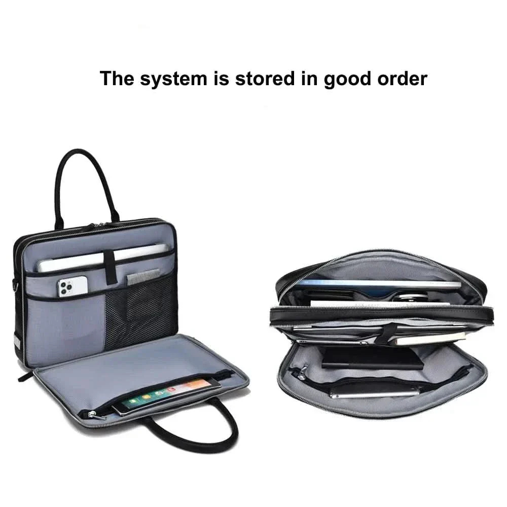 Briefcase Organizer with Laptop Compartment and Crossbody Shoulder Strap