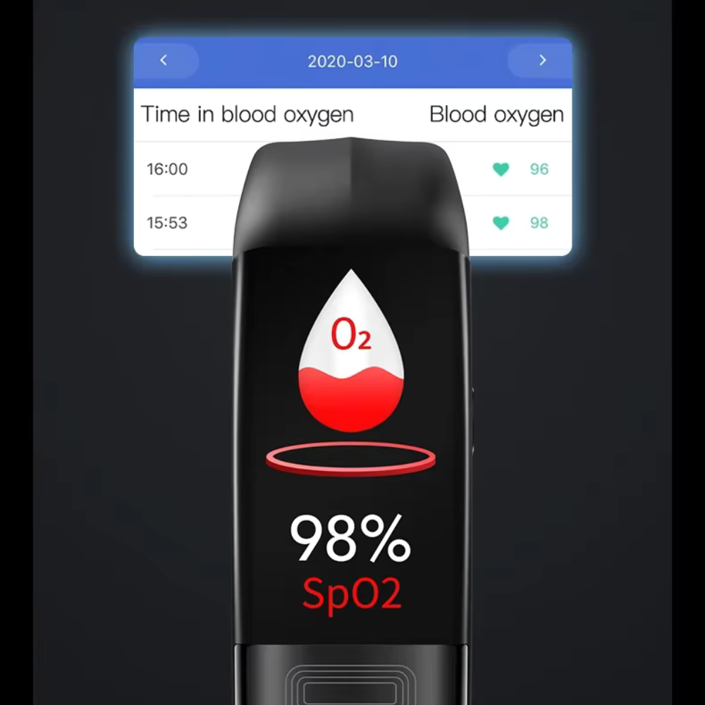 Mens Sports Band Fitness Tracker - ECG Band Measures Blood Pressure, Heart Rate, SpO2 & Sleep Tracker
