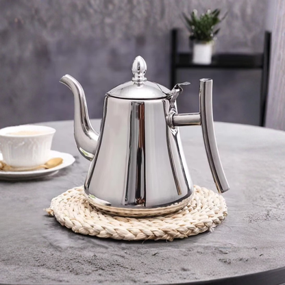 Stainless Steel Teapot With Filter, Induction Tea Kettle Cooker With Stainless Steel Lid