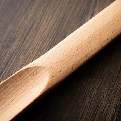 Long Handled Shoe Horn with Solid Wood Body and Magnetic Storage Mount