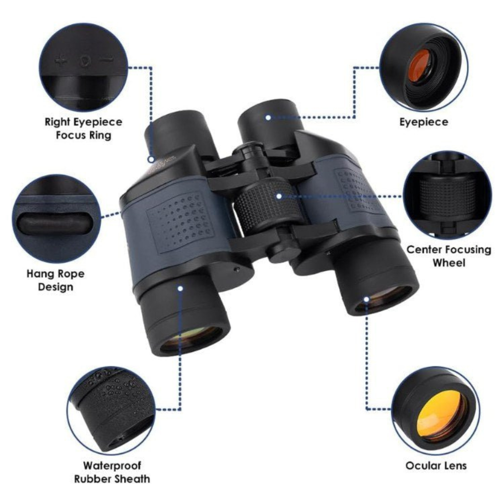 Binoculars with 60x Zoom for Mountaineering and Bird Watching