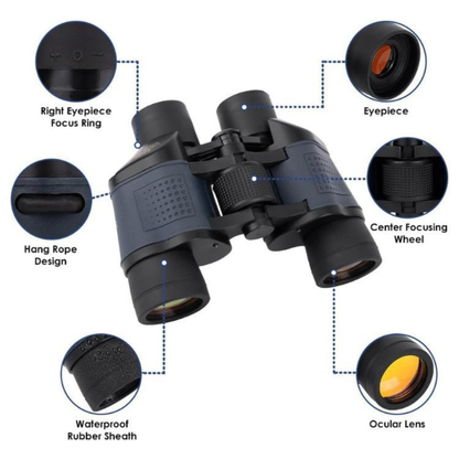 Binoculars with 60x Zoom for Mountaineering and Bird Watching