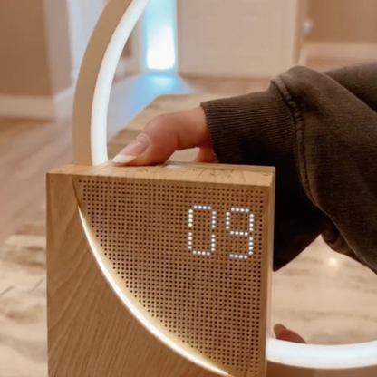 Smart Sunrise Alarm Clock with Circular Reading Lamp and USB Charger