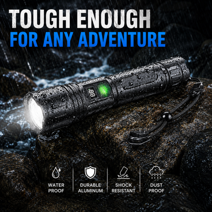 Rechargeable LED Flashlight, Tactical Power Bank Zoomable Torch Light