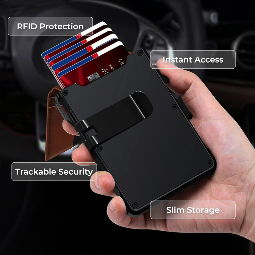 Wallet with RFID Blocking Card Holder and AirTag Slot for Daily Carry