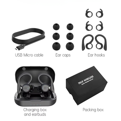True Wireless Earbuds with Bluetooth 5.0 - Sports In Ear Headphones