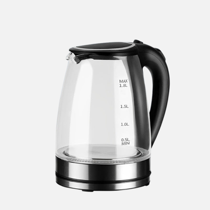 Electric Tea Kettle 1.8L Cordless Borosilicate Glass with Blue LED Light