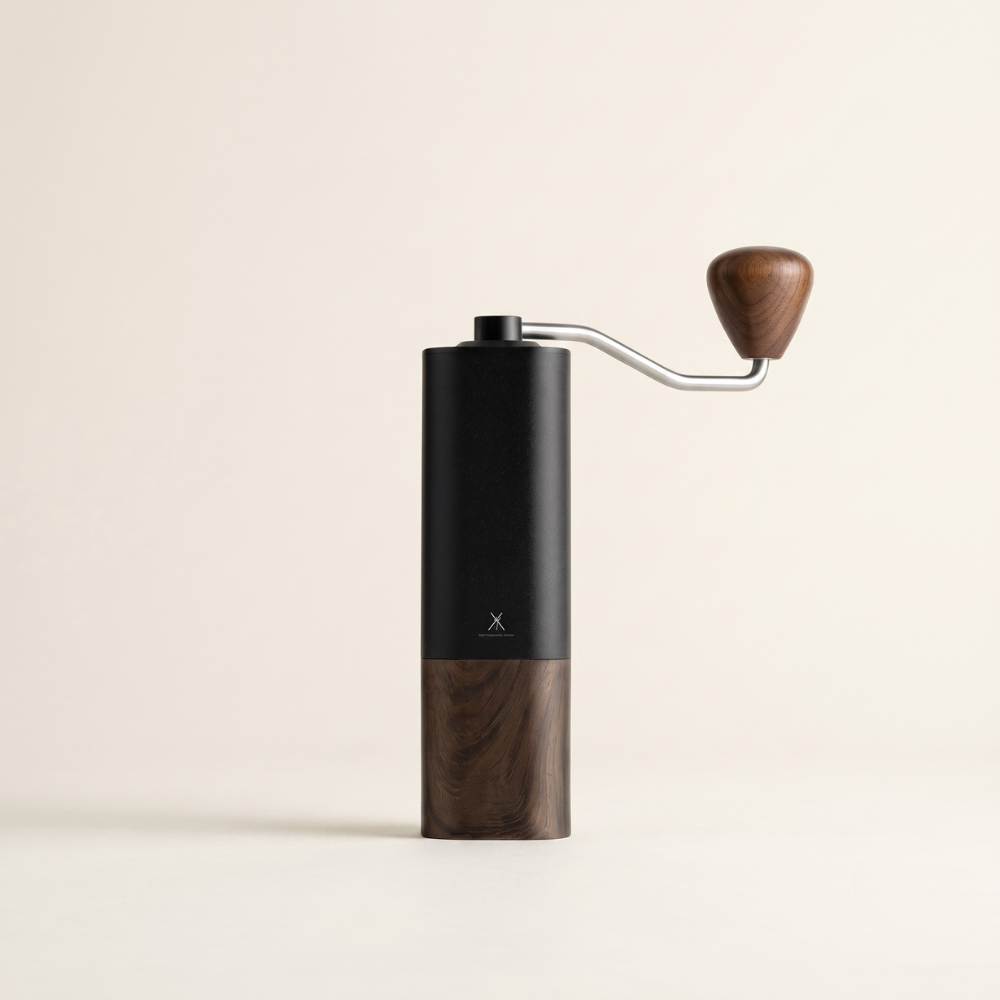 Manual Coffee Grinder with Conical Burr and Long Curved Crank Handle