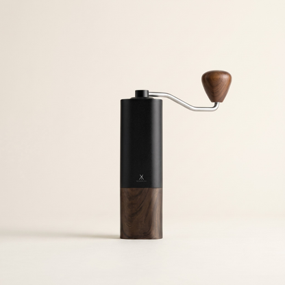 Manual Coffee Grinder with Conical Burr and Long Curved Crank Handle
