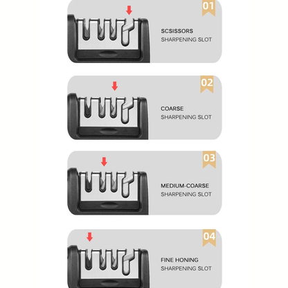 Knife Sharpener 4 in 1 Manual Tool for Kitchen Knives and Scissors