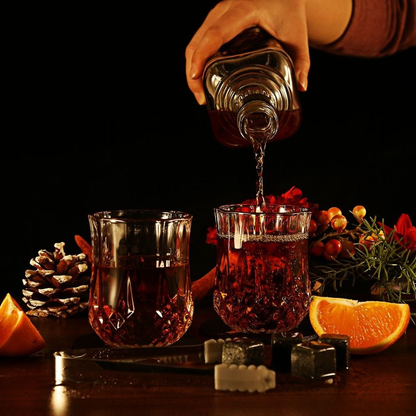 Whisky Glass Set With Granite Stones, Metal Tongs & Coasters - Gift Whiskey Glass Set