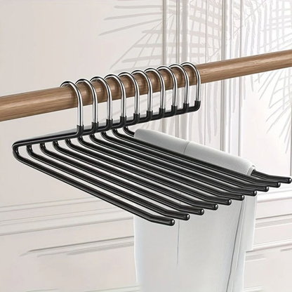 Goose Neck Pants Hanger Z Shape Stainless Steel Closet Space Saver 10pcs Set