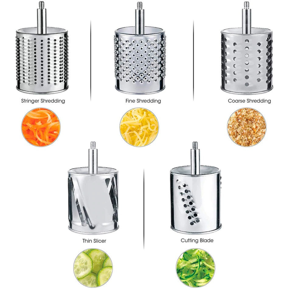 Multi-Functional Kitchen Rotary Food Grater - Five Drum Blades