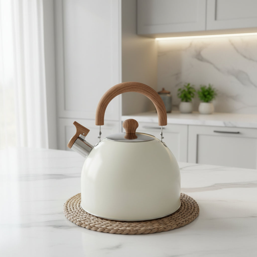 Stainless Steel Tea Kettle, 3L Stovetop Whistling Kitchen Water Boiler